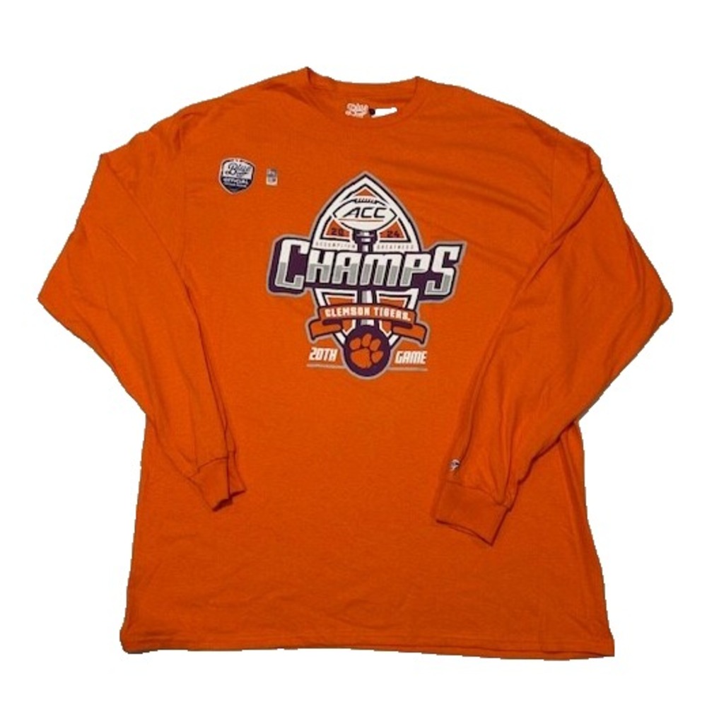 NCAA Clemson Tigers‎ 2024 ACC Champions Long Sleeve Pullover Shirt NWT - Size XL